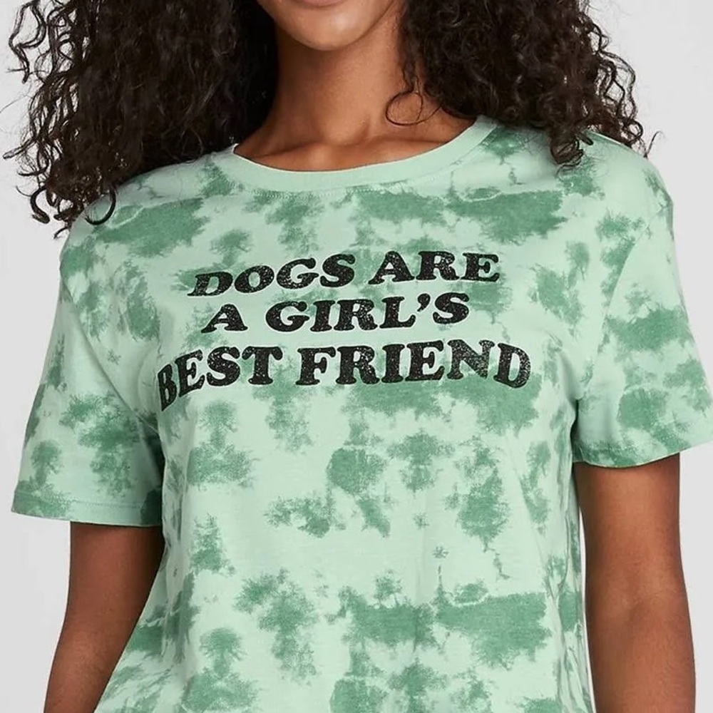 Dogs Are A Girls Best Friend Crop T-Shirt Size Small